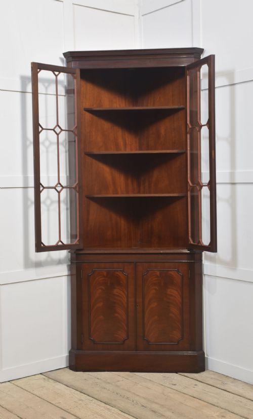 MAHOGANY GLAZZED CORNER CUPBOARD - ADDITIONAL PHOTO 3