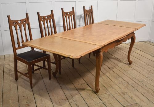 OAK PARQUETRY DRAW LEAF TABLE - ADDITIONAL PHOTO 2