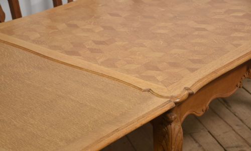 OAK PARQUETRY DRAW LEAF TABLE - ADDITIONAL PHOTO 3