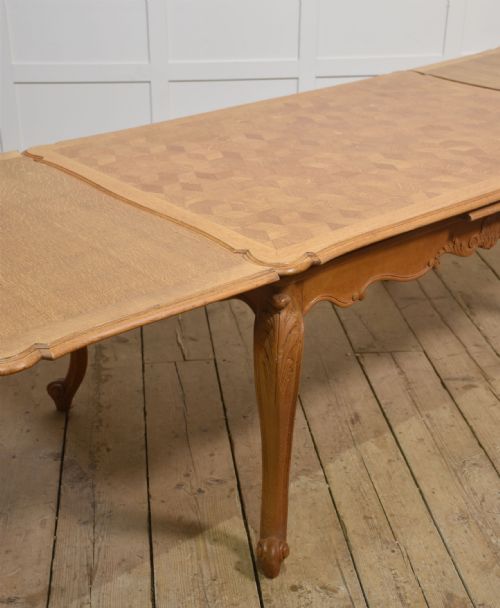 OAK PARQUETRY DRAW LEAF TABLE - ADDITIONAL PHOTO 4
