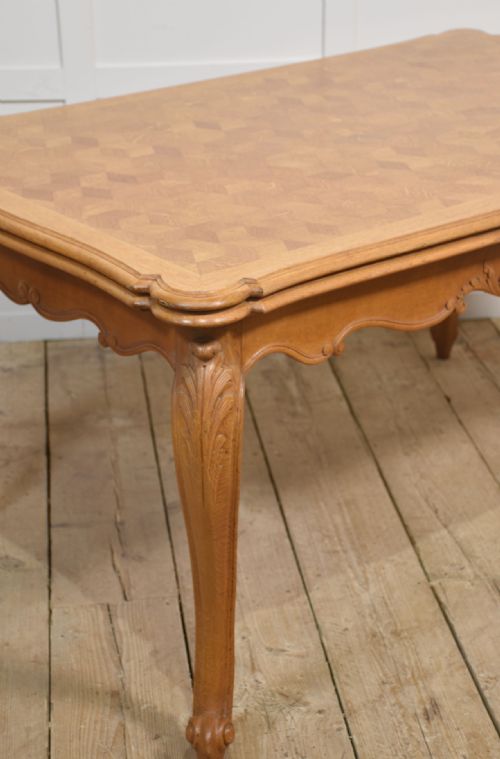 OAK PARQUETRY DRAW LEAF TABLE - ADDITIONAL PHOTO 5