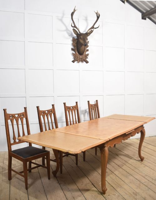 OAK PARQUETRY DRAW LEAF TABLE - ADDITIONAL PHOTO 6