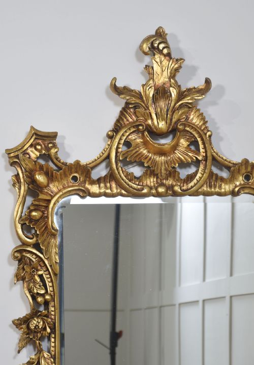 PAIR OF BAROQUE STYLE CARVED AND GILDED MIRRORS - ADDITIONAL PHOTO 1