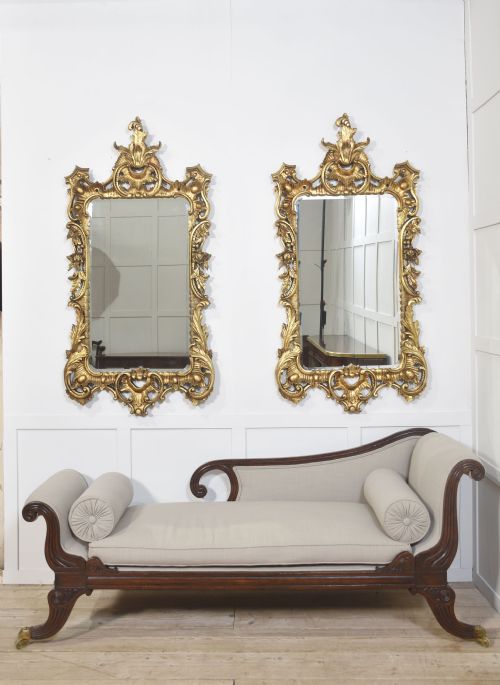 PAIR OF BAROQUE STYLE CARVED AND GILDED MIRRORS - ADDITIONAL PHOTO 2