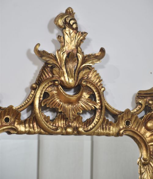 PAIR OF BAROQUE STYLE CARVED AND GILDED MIRRORS - ADDITIONAL PHOTO 3