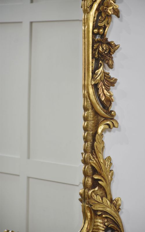 PAIR OF BAROQUE STYLE CARVED AND GILDED MIRRORS - ADDITIONAL PHOTO 4