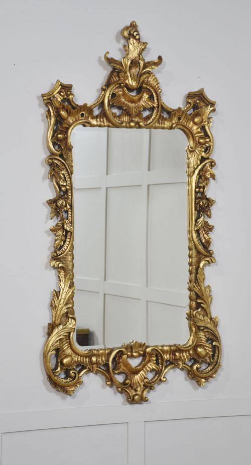 PAIR OF BAROQUE STYLE CARVED AND GILDED MIRRORS - ADDITIONAL PHOTO 6