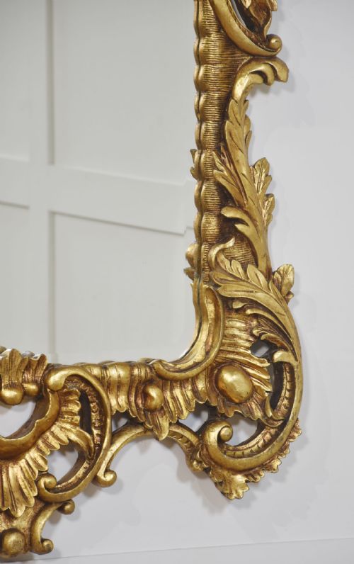 PAIR OF BAROQUE STYLE CARVED AND GILDED MIRRORS - ADDITIONAL PHOTO 7