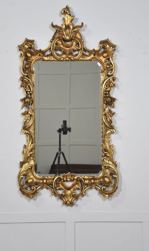 PAIR OF BAROQUE STYLE CARVED AND GILDED MIRRORS - ADDITIONAL PHOTO 8