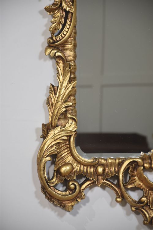 PAIR OF BAROQUE STYLE CARVED AND GILDED MIRRORS - ADDITIONAL PHOTO 10