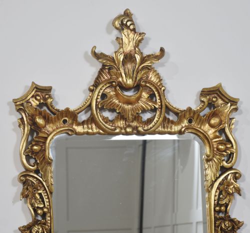 PAIR OF BAROQUE STYLE CARVED AND GILDED MIRRORS - ADDITIONAL PHOTO 11