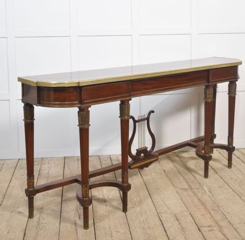 MAHOGANY LONG CONSOLE TABLEIN THE FRENCH EMPIRE REVIVAL STYLE - ADDITIONAL PHOTO 4