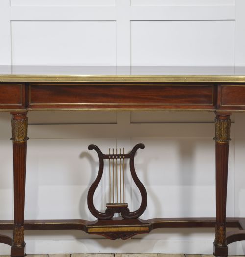 MAHOGANY LONG CONSOLE TABLEIN THE FRENCH EMPIRE REVIVAL STYLE - ADDITIONAL PHOTO 6