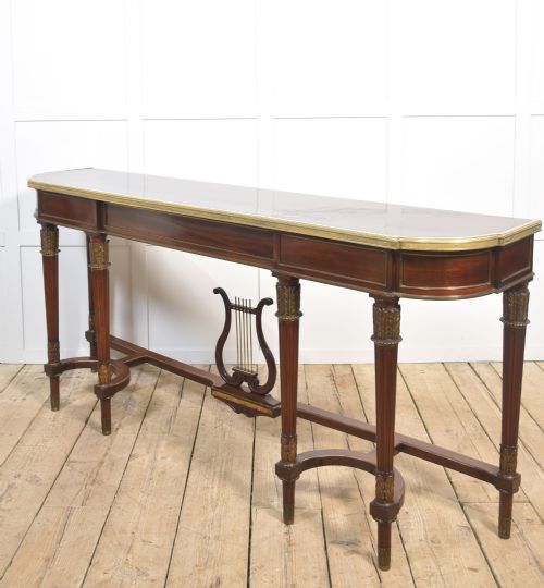 MAHOGANY LONG CONSOLE TABLEIN THE FRENCH EMPIRE REVIVAL STYLE - ADDITIONAL PHOTO 15