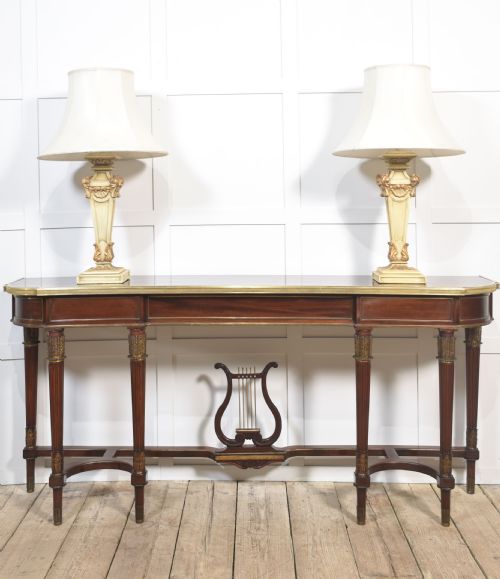 MAHOGANY LONG CONSOLE TABLEIN THE FRENCH EMPIRE REVIVAL STYLE - ADDITIONAL PHOTO 17