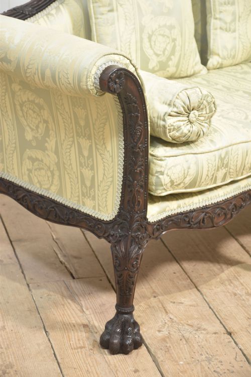 PAIR OF CHIPPENDALE REVIVAL SETTEES - ADDITIONAL PHOTO 2