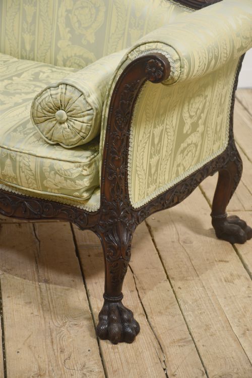 PAIR OF CHIPPENDALE REVIVAL SETTEES - ADDITIONAL PHOTO 16