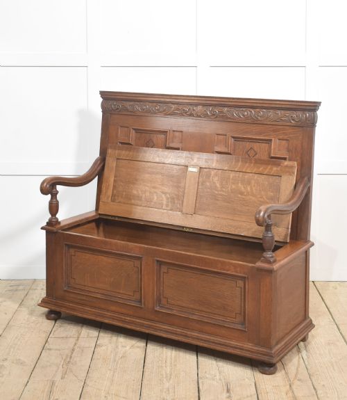 CARVED OAK SETTLE - ADDITIONAL PHOTO 11