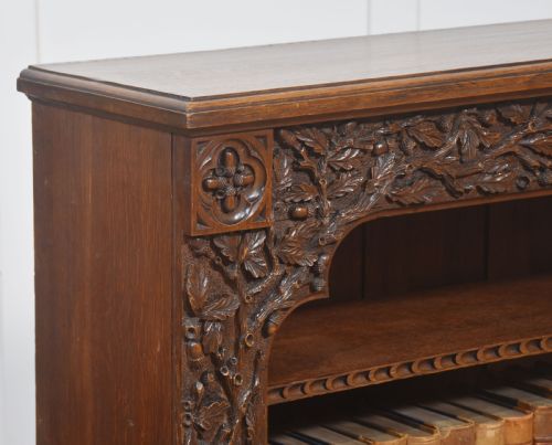 CARVED OAK OPEN BOOKCASE - ADDITIONAL PHOTO 3
