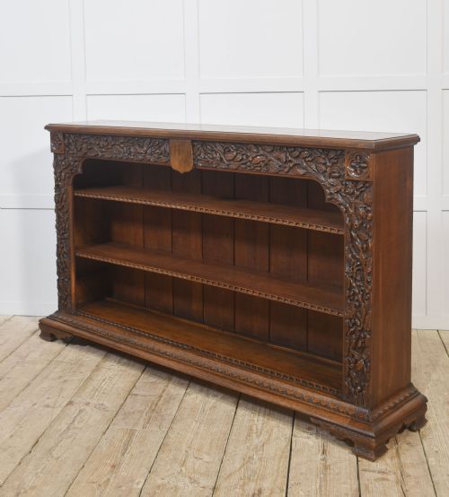 CARVED OAK OPEN BOOKCASE - ADDITIONAL PHOTO 11
