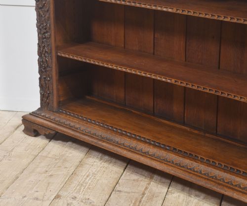 CARVED OAK OPEN BOOKCASE - ADDITIONAL PHOTO 13