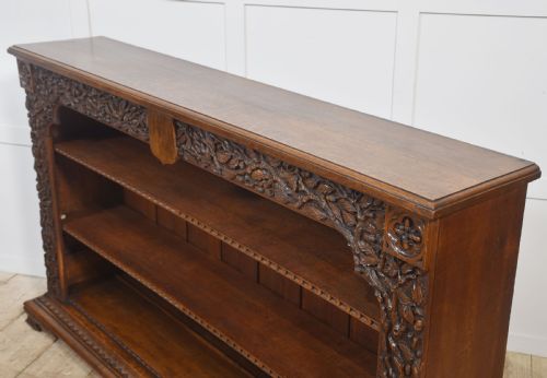 CARVED OAK OPEN BOOKCASE - ADDITIONAL PHOTO 14