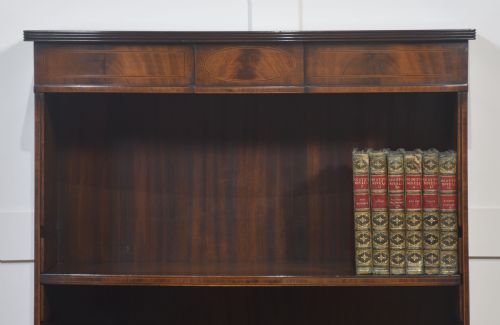 MAHOGANY INLAID OPEN BOOKCASE - ADDITIONAL PHOTO 2