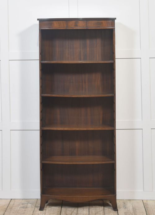 MAHOGANY INLAID OPEN BOOKCASE - ADDITIONAL PHOTO 4
