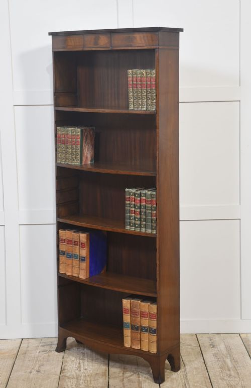 MAHOGANY INLAID OPEN BOOKCASE - ADDITIONAL PHOTO 5