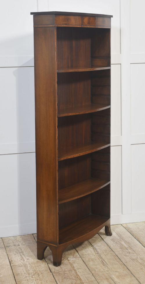 MAHOGANY INLAID OPEN BOOKCASE - ADDITIONAL PHOTO 9
