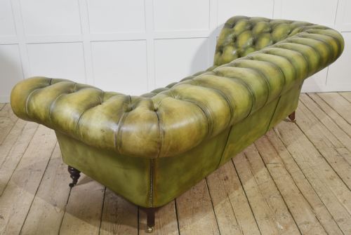HANDDYED GREEN LEATHER CHESTERFIELD SOFA - ADDITIONAL PHOTO 11