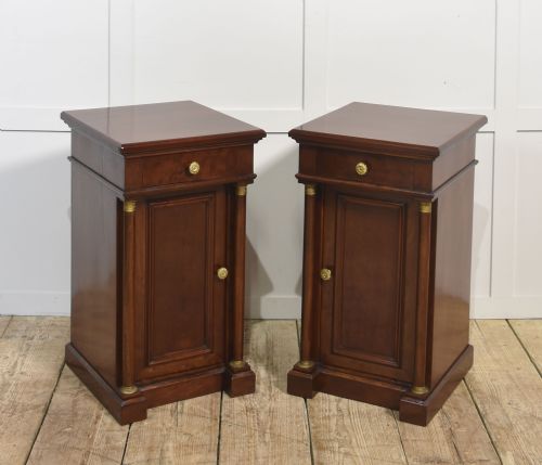 PAIR OF EMPIRE STYLE MAHOGANY BEDSIDE CABINETS - ADDITIONAL PHOTO 1