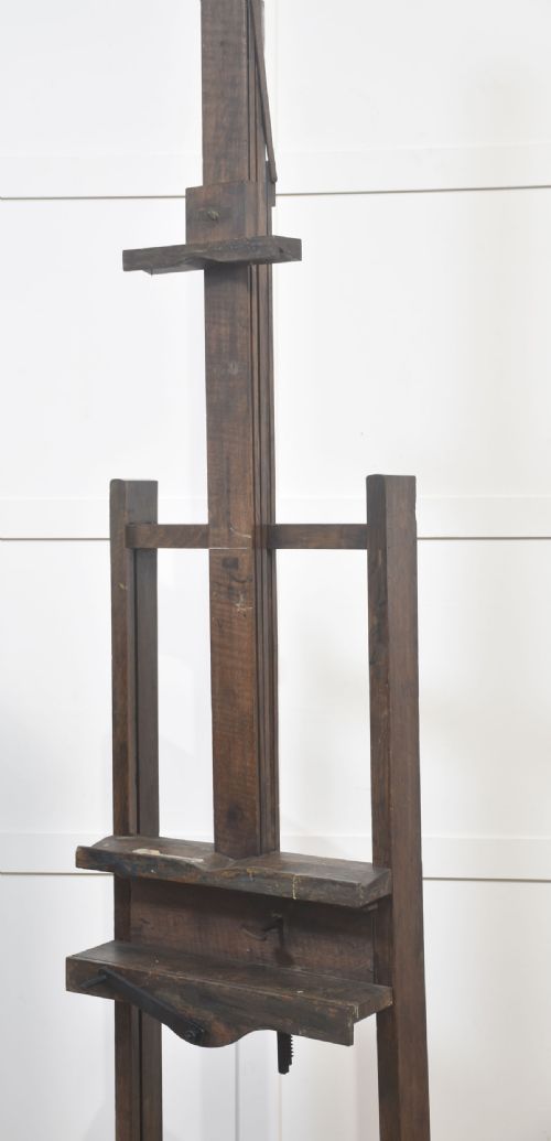 FULLY ADJUSTABLE OAK ARTISTS EASEL - ADDITIONAL PHOTO 2