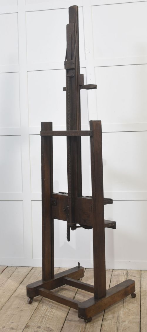 FULLY ADJUSTABLE OAK ARTISTS EASEL - ADDITIONAL PHOTO 4