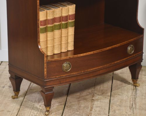 PAIR OF MAHOGANY INLAID OPEN BOOKCASES - ADDITIONAL PHOTO 7