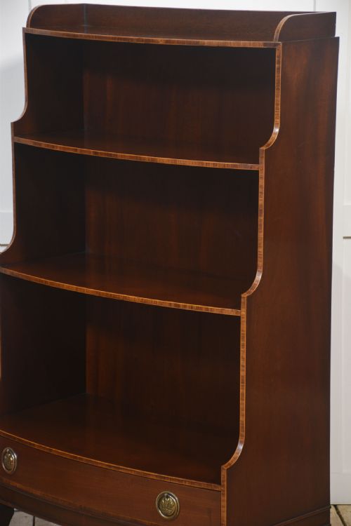 PAIR OF MAHOGANY INLAID OPEN BOOKCASES - ADDITIONAL PHOTO 10