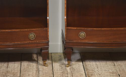 PAIR OF MAHOGANY INLAID OPEN BOOKCASES - ADDITIONAL PHOTO 14