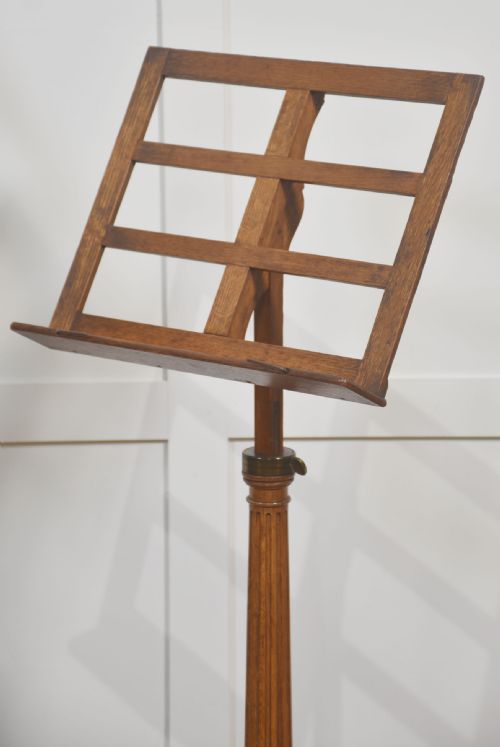 PAIR OF OAK ADJUSTABLE MUSIC STANDS - ADDITIONAL PHOTO 6