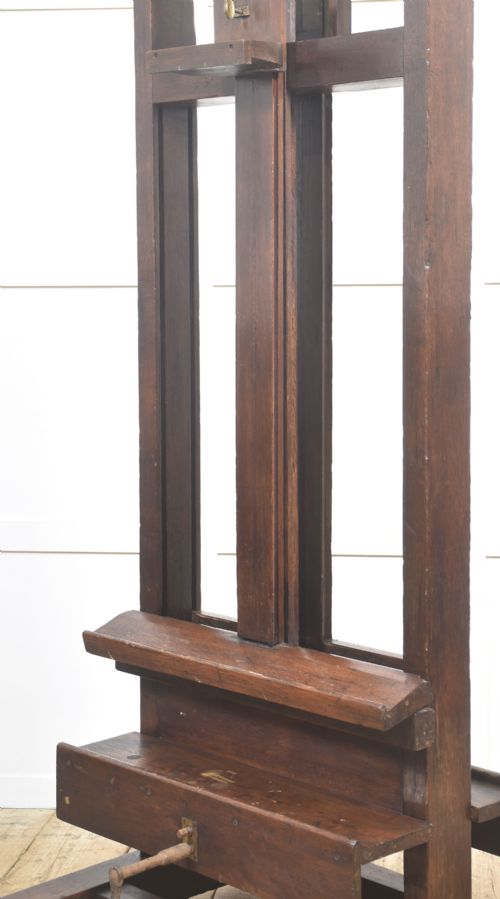 MONUMENTAL FULLY ADJUSTABLE OAK ARTISTS STUDIO EASEL - ADDITIONAL PHOTO 3