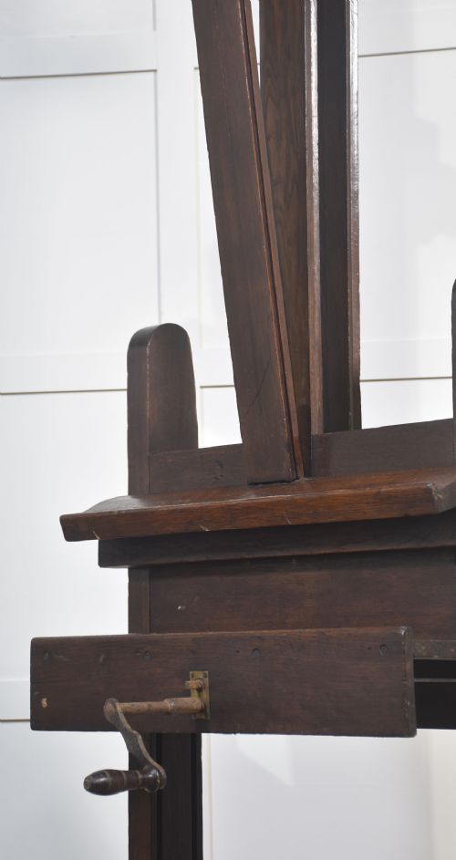MONUMENTAL FULLY ADJUSTABLE OAK ARTISTS STUDIO EASEL - ADDITIONAL PHOTO 10