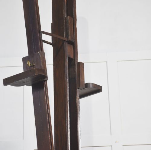 MONUMENTAL FULLY ADJUSTABLE OAK ARTISTS STUDIO EASEL - ADDITIONAL PHOTO 11