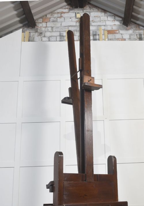 MONUMENTAL FULLY ADJUSTABLE OAK ARTISTS STUDIO EASEL - ADDITIONAL PHOTO 14