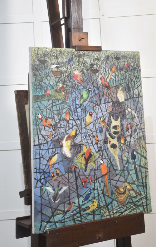 MONUMENTAL FULLY ADJUSTABLE OAK ARTISTS STUDIO EASEL - ADDITIONAL PHOTO 17