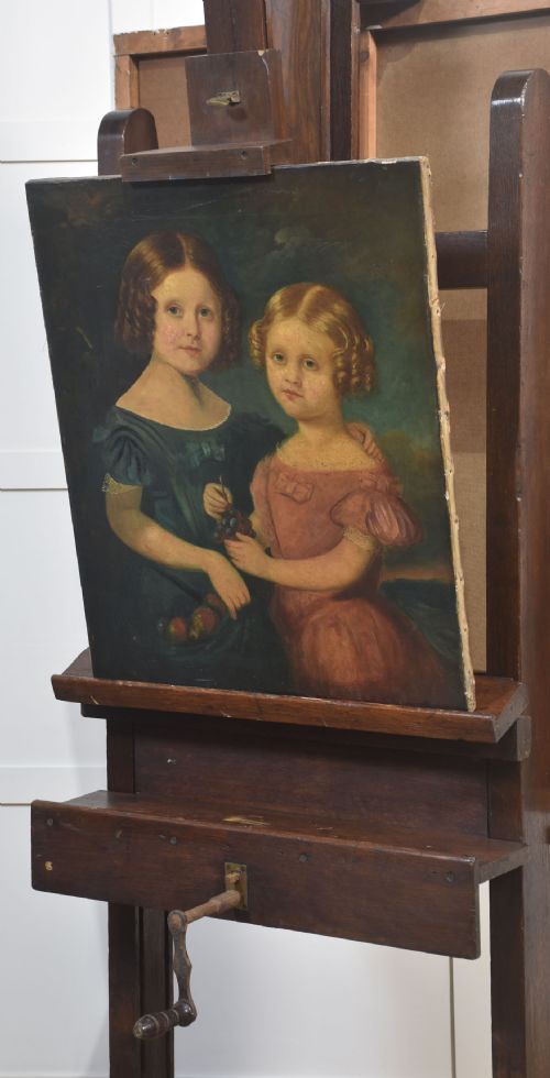 MONUMENTAL FULLY ADJUSTABLE OAK ARTISTS STUDIO EASEL - ADDITIONAL PHOTO 20