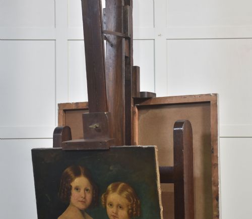 MONUMENTAL FULLY ADJUSTABLE OAK ARTISTS STUDIO EASEL - ADDITIONAL PHOTO 21