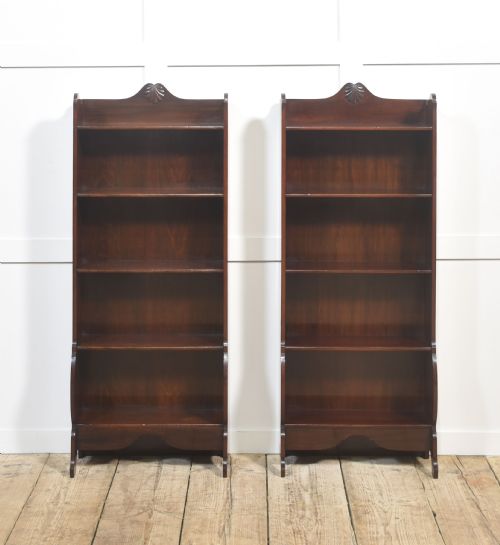 PAIR OF MAHOGANY OPEN BOOKCASES - ADDITIONAL PHOTO 1