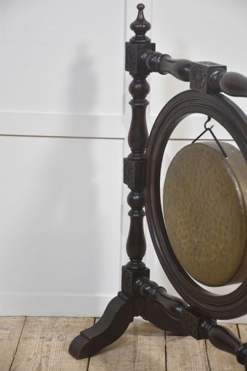 OAK AND BRASS DINNER GONG - ADDITIONAL PHOTO 2
