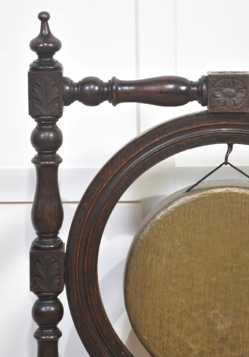 OAK AND BRASS DINNER GONG - ADDITIONAL PHOTO 4