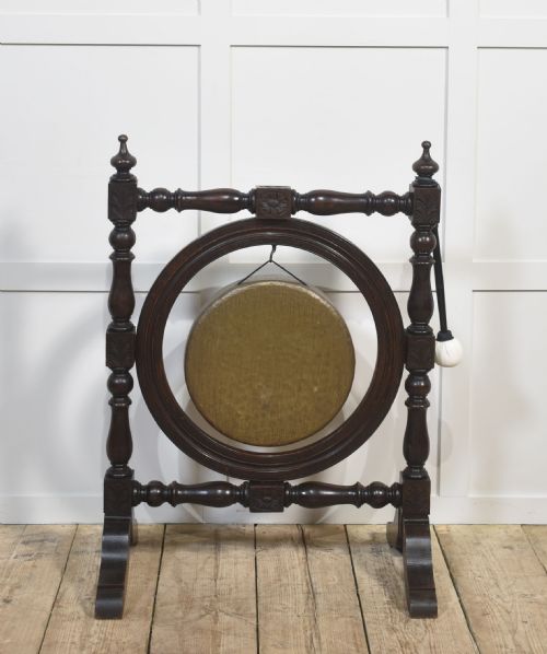 OAK AND BRASS DINNER GONG - ADDITIONAL PHOTO 6
