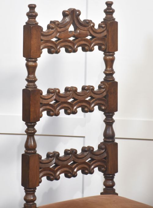 SET OF TEN ANTIQUE WALNUT HIGHBACK DINING CHAIRS - ADDITIONAL PHOTO 5